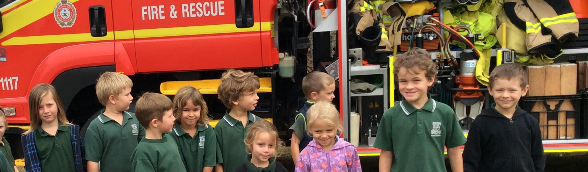 Students with QLD Fire and Rescue