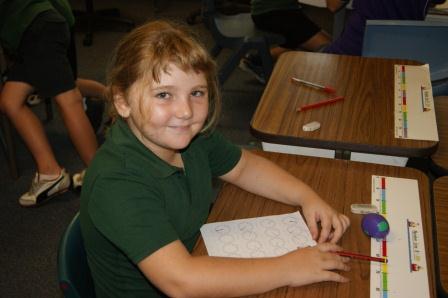 Alivia completing classwork